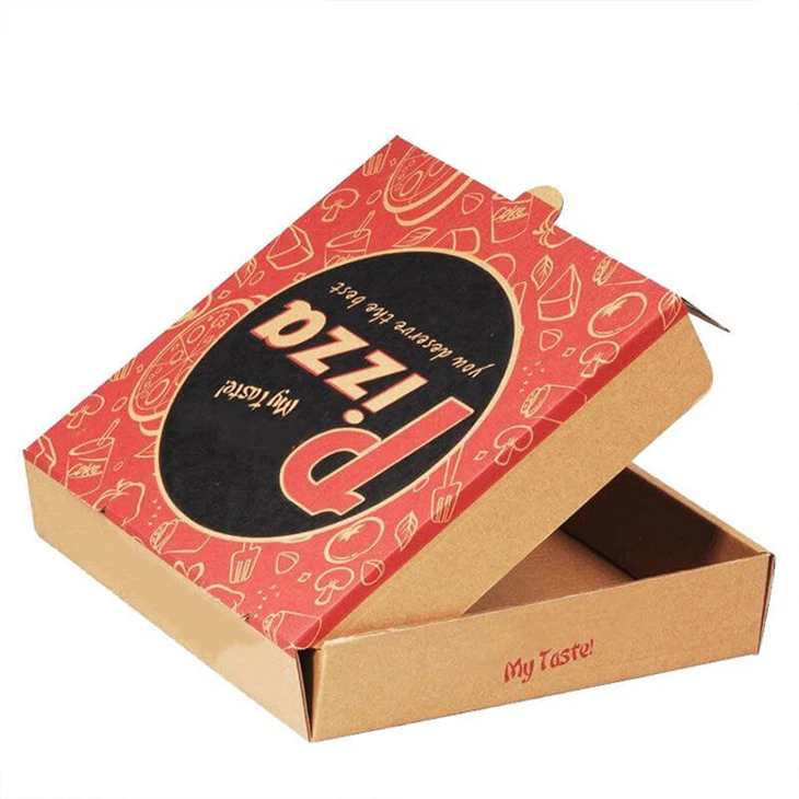 Kotak Pembungkusan Gred Makanan Kotak Piza Cina Llogo Tersuai